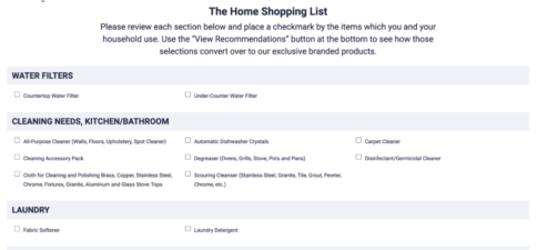 Digital Home Shopping list