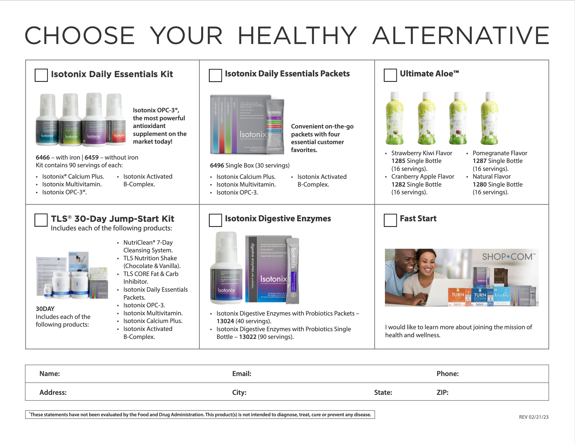 Kit Flyer: Choose Your Healthy Alternative
