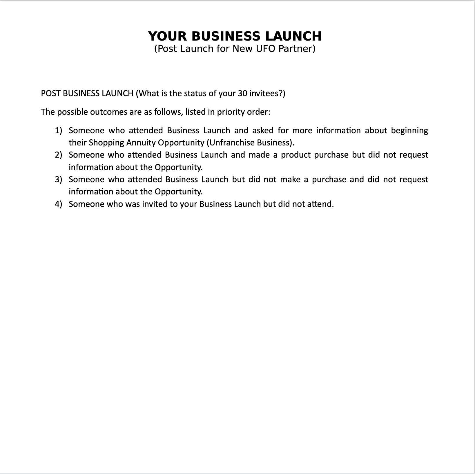 Post Business Launch Guide